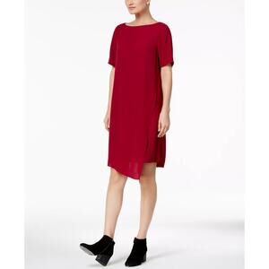 Eileen Fisher Crimson Short-Sleeve Shift Dress